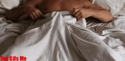 You can see a mans morning glory through his bed sheets. I wonder what he will do next?